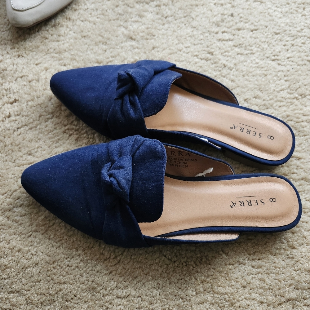 2 Paris of Women's serra sueded slides sz 8 - Picture 6 of 13